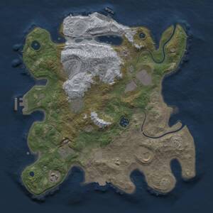 Thumbnail Rust Map: Procedural Map, Size: 3500, Seed: 1373610216, 14 Monuments