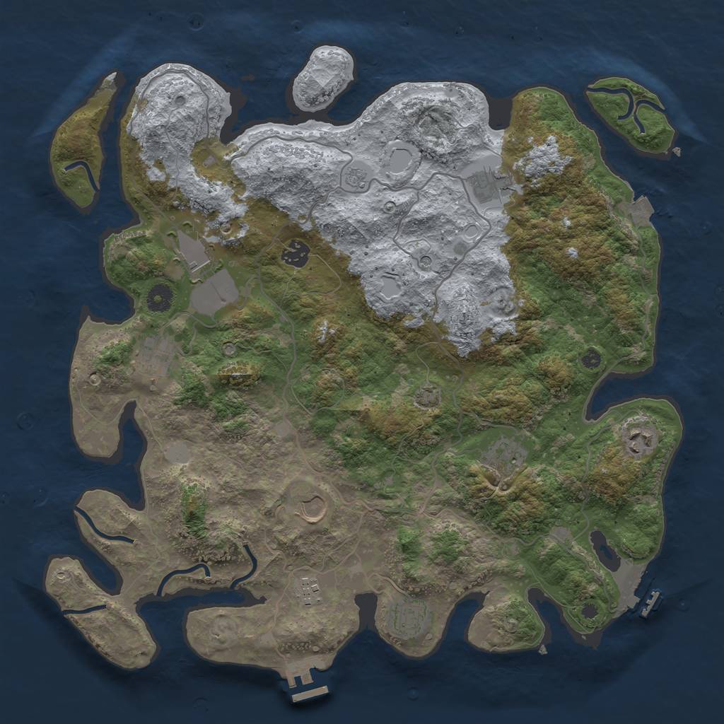 Rust Map: Procedural Map, Size: 4000, Seed: 107652866, 17 Monuments