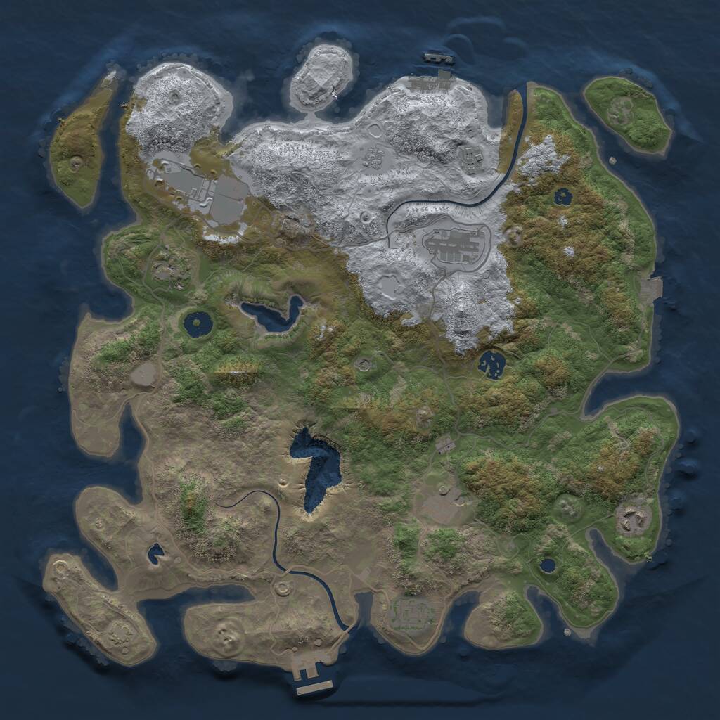 Rust Map: Procedural Map, Size: 4000, Seed: 107652866, 14 Monuments