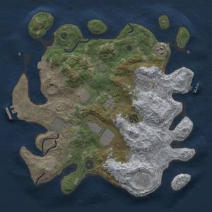 Thumbnail Rust Map: Procedural Map, Size: 3500, Seed: 896985748, 16 Monuments