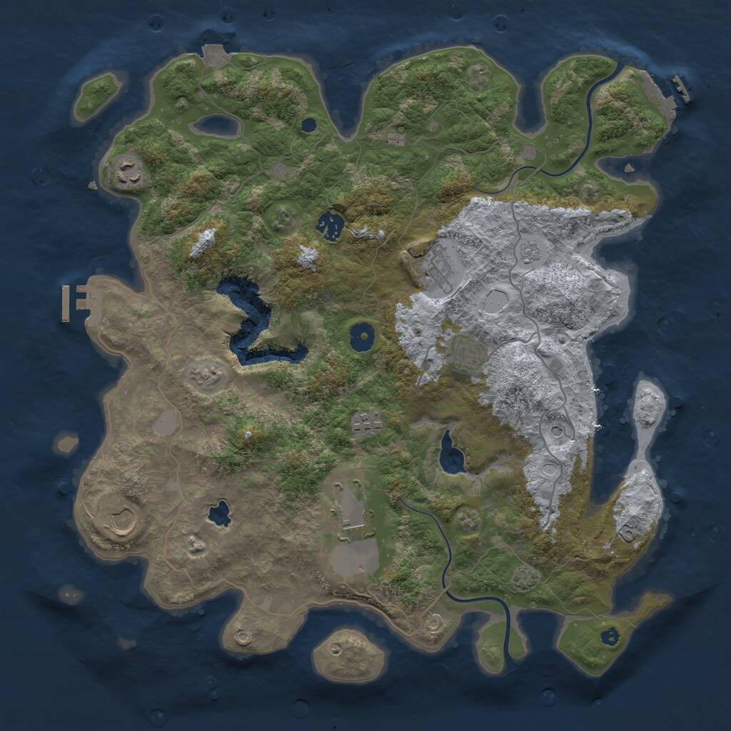 Rust Map: Procedural Map, Size: 4000, Seed: 53617746, 13 Monuments