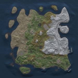 Thumbnail Rust Map: Procedural Map, Size: 3500, Seed: 163935148, 15 Monuments