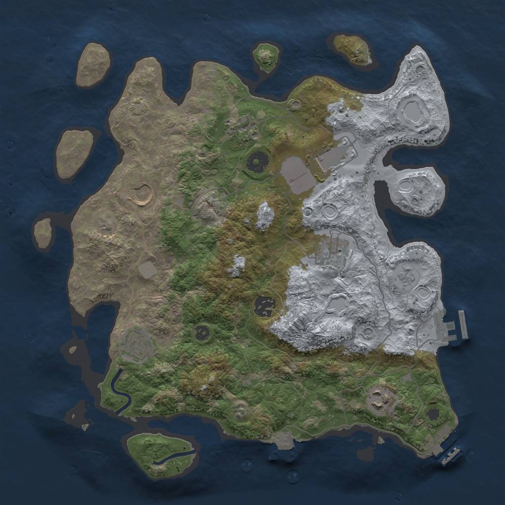 Rust Map: Procedural Map, Size: 3500, Seed: 163935148, 15 Monuments