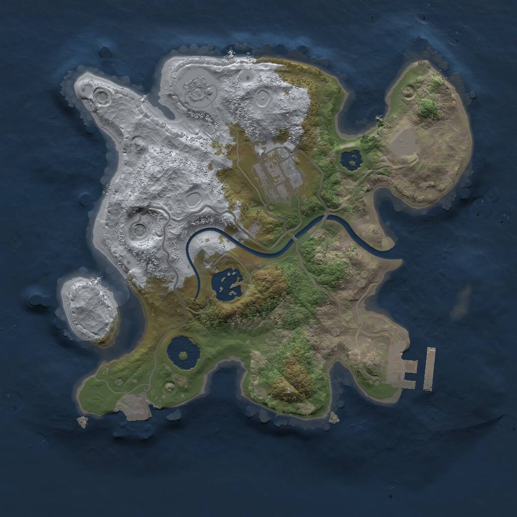Rust Map: Procedural Map, Size: 2400, Seed: 712, 6 Monuments