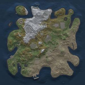 Thumbnail Rust Map: Procedural Map, Size: 3500, Seed: 607031805, 17 Monuments