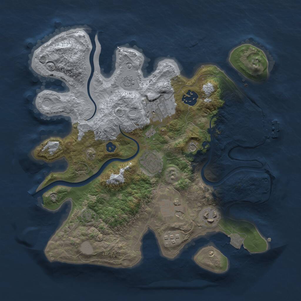 Rust Map: Procedural Map, Size: 3000, Seed: 6890273, 11 Monuments