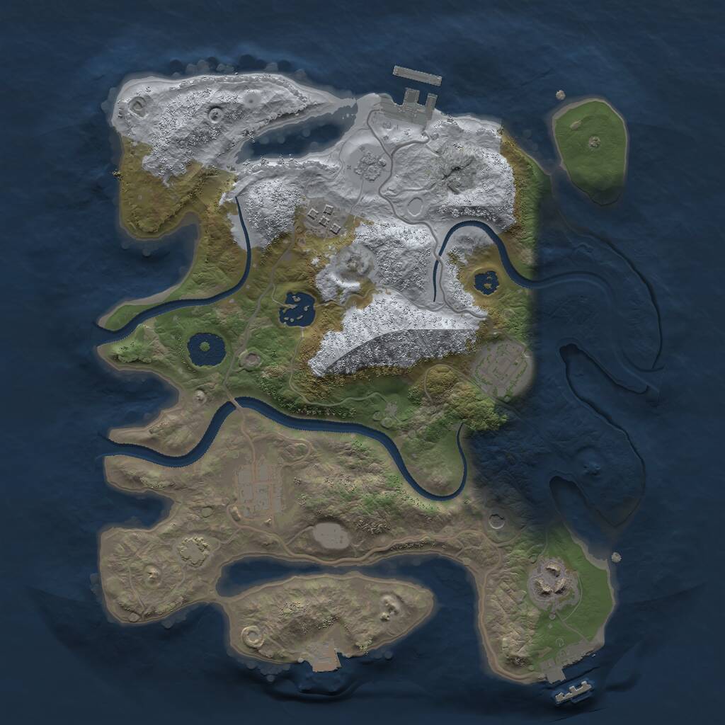 Rust Map: Procedural Map, Size: 3000, Seed: 535119331, 11 Monuments