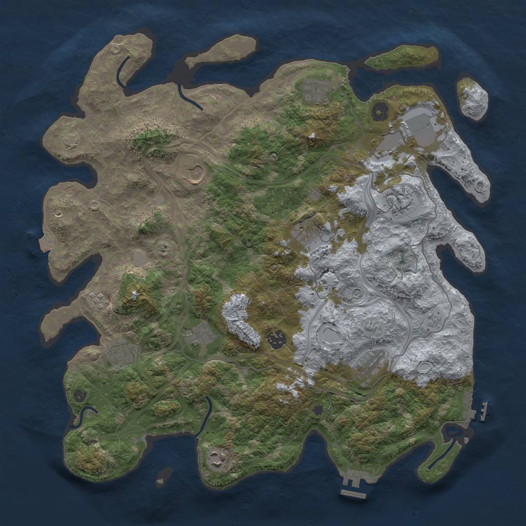 Rust Map: Procedural Map, Size: 4250, Seed: 1185772507, 19 Monuments