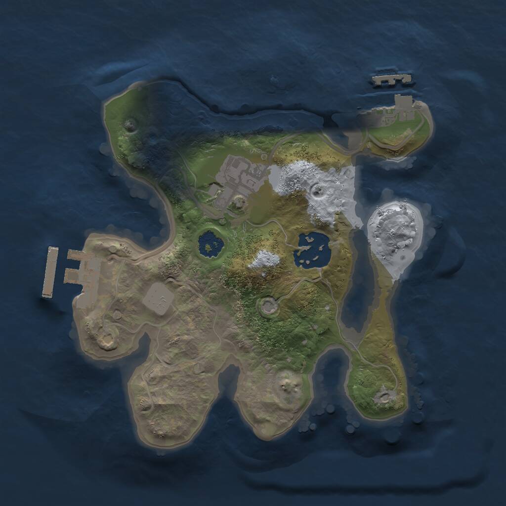 Rust Map: Procedural Map, Size: 2000, Seed: 20956440, 5 Monuments