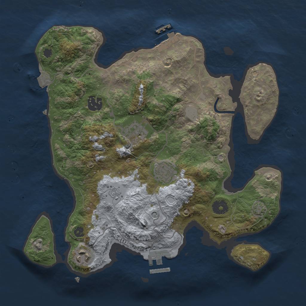 Rust Map: Procedural Map, Size: 3000, Seed: 210563433, 12 Monuments