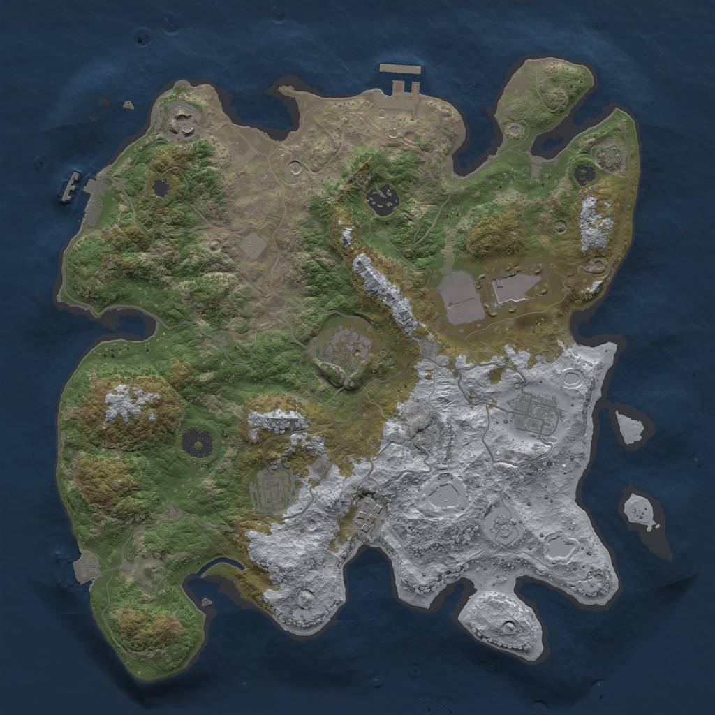 Rust Map: Procedural Map, Size: 3500, Seed: 20278, 15 Monuments