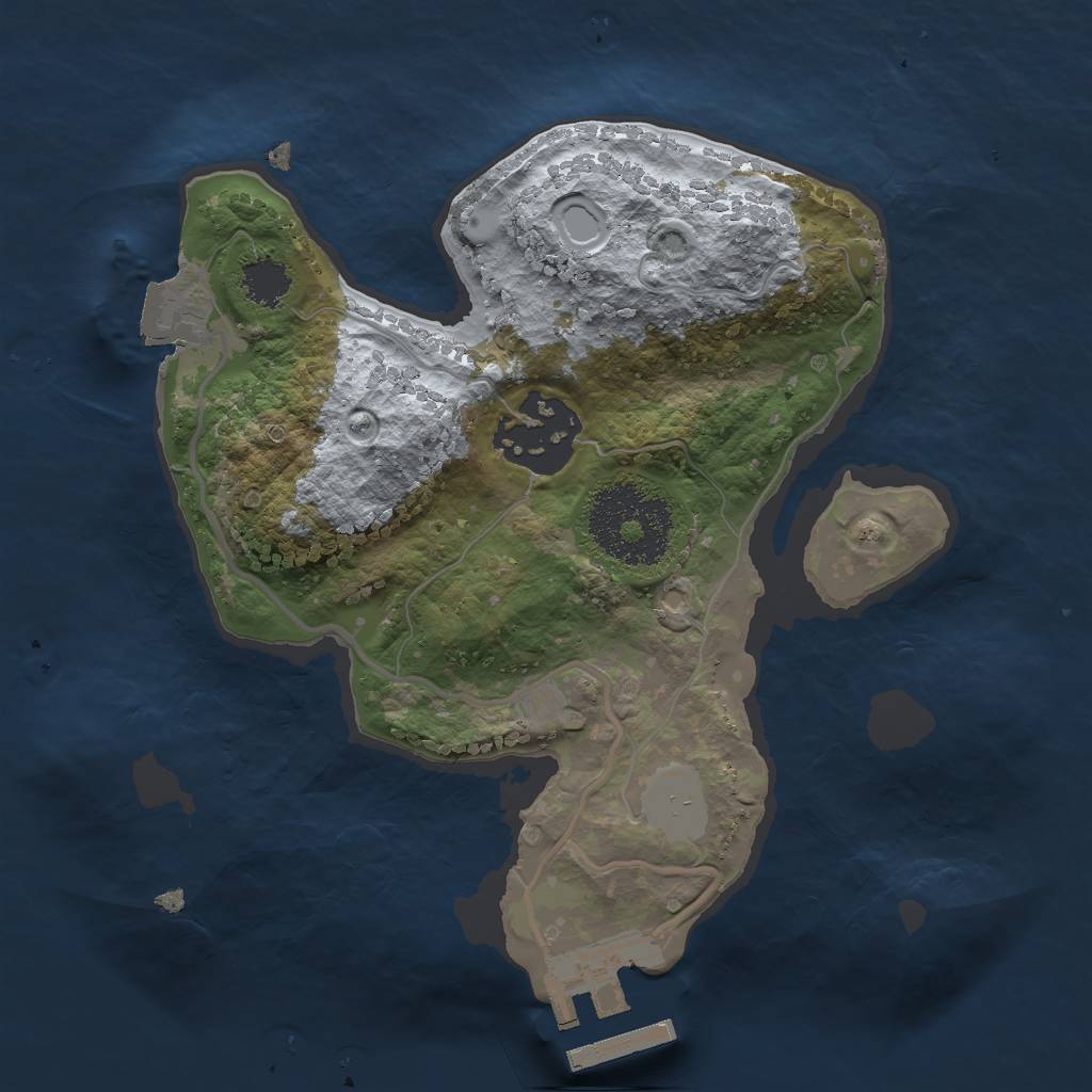 Rust Map: Procedural Map, Size: 2000, Seed: 6942096, 5 Monuments