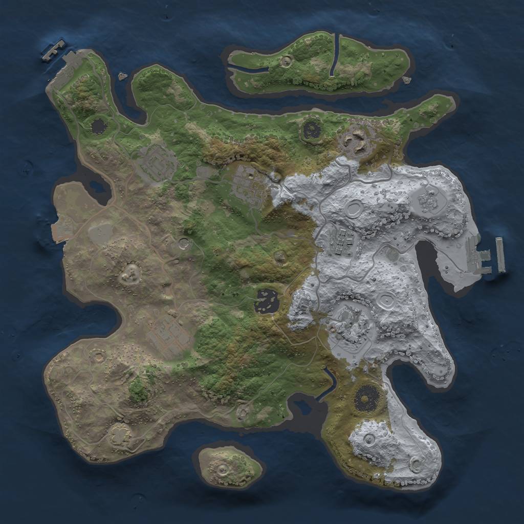 Rust Map: Procedural Map, Size: 3000, Seed: 635404568, 15 Monuments