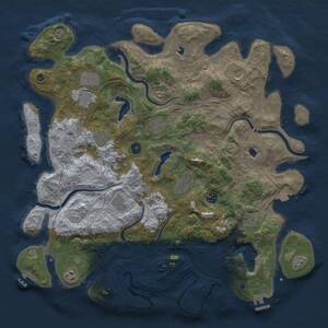 Thumbnail Rust Map: Procedural Map, Size: 4500, Seed: 8611536, 16 Monuments