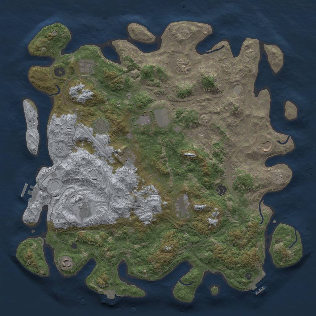 Rust Map: Procedural Map, Size: 4500, Seed: 8611536, 19 Monuments