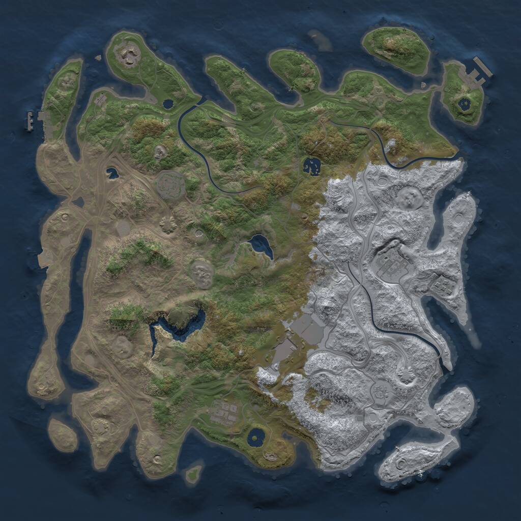 Rust Map: Procedural Map, Size: 4250, Seed: 12698455, 13 Monuments