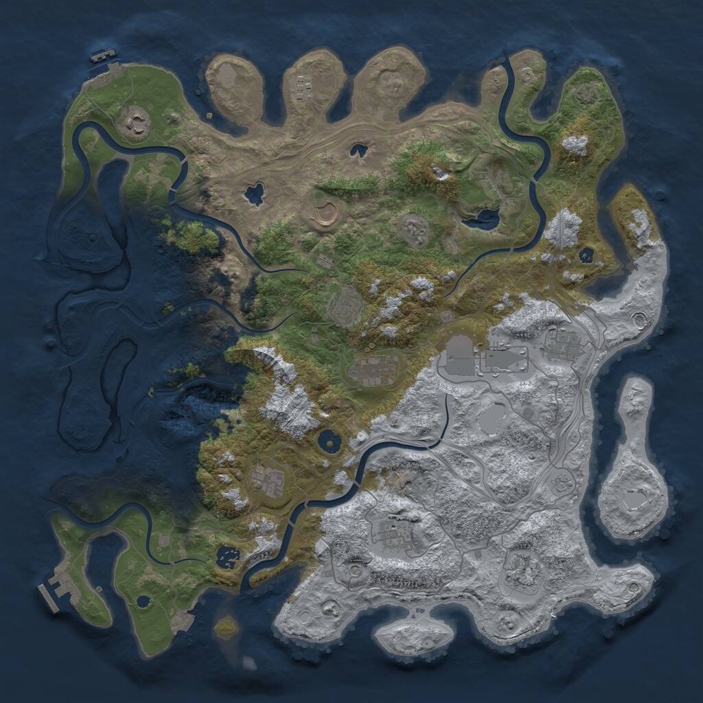 Rust Map: Procedural Map, Size: 4500, Seed: 141332201, 17 Monuments