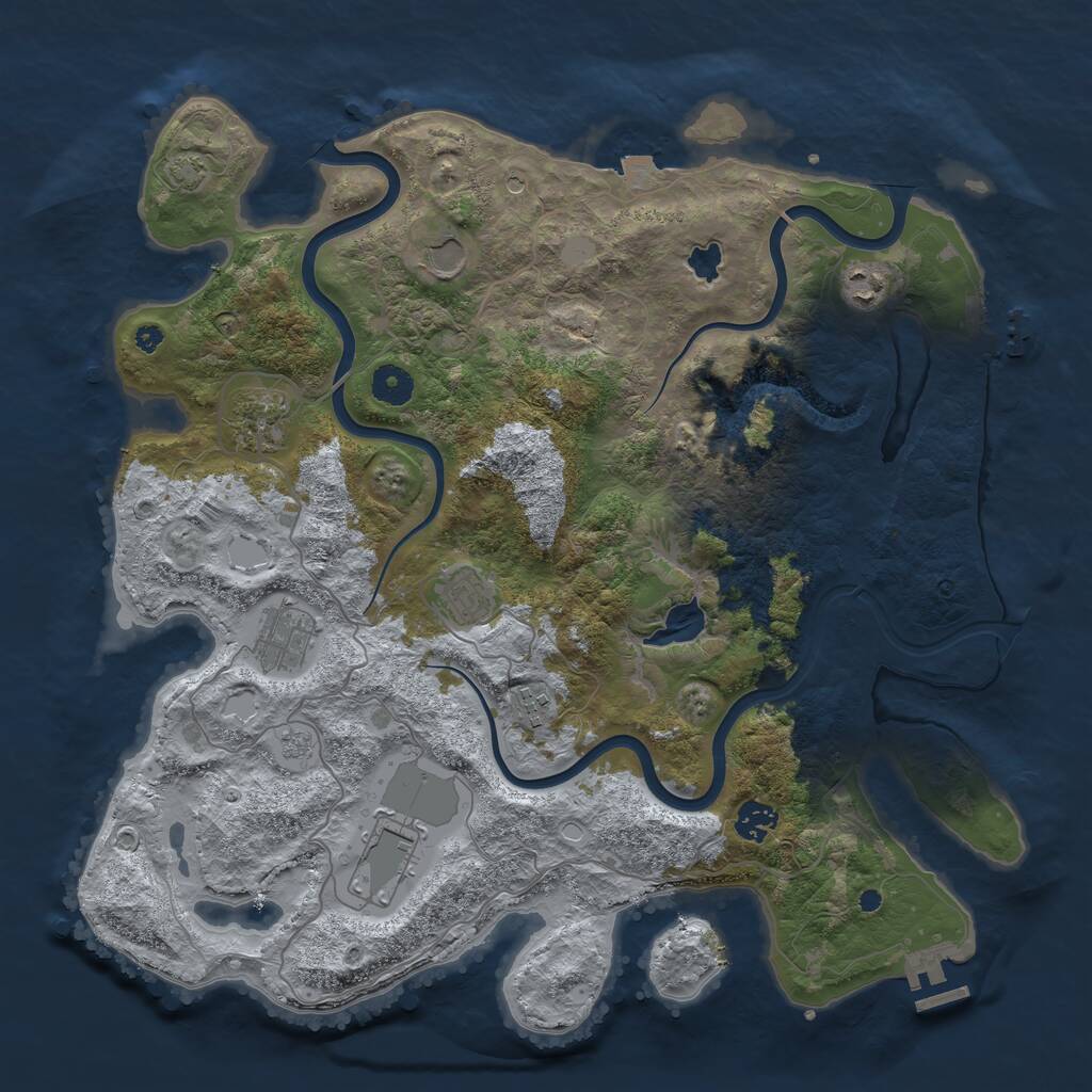 Rust Map: Procedural Map, Size: 4000, Seed: 1656199867, 14 Monuments