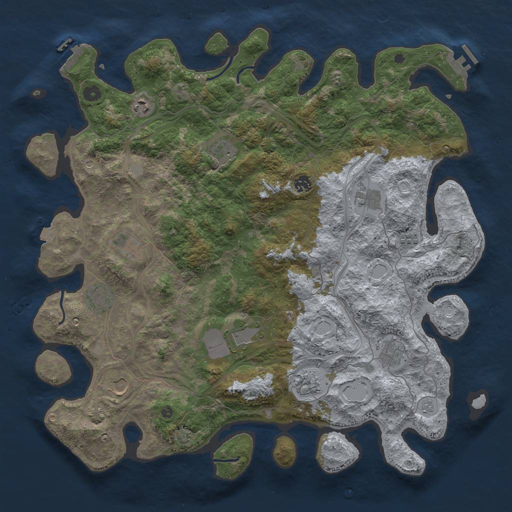 Rust Map: Procedural Map, Size: 4500, Seed: 1412295842, 19 Monuments