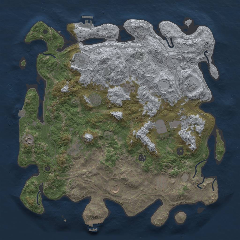 Rust Map: Procedural Map, Size: 4500, Seed: 387706943, 19 Monuments