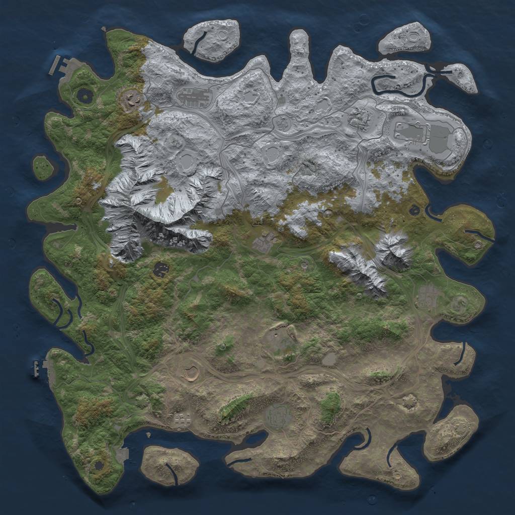 Rust Map: Procedural Map, Size: 5000, Seed: 9748536, 19 Monuments