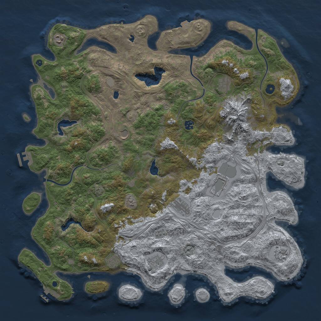 Rust Map: Procedural Map, Size: 5000, Seed: 1980052073, 16 Monuments