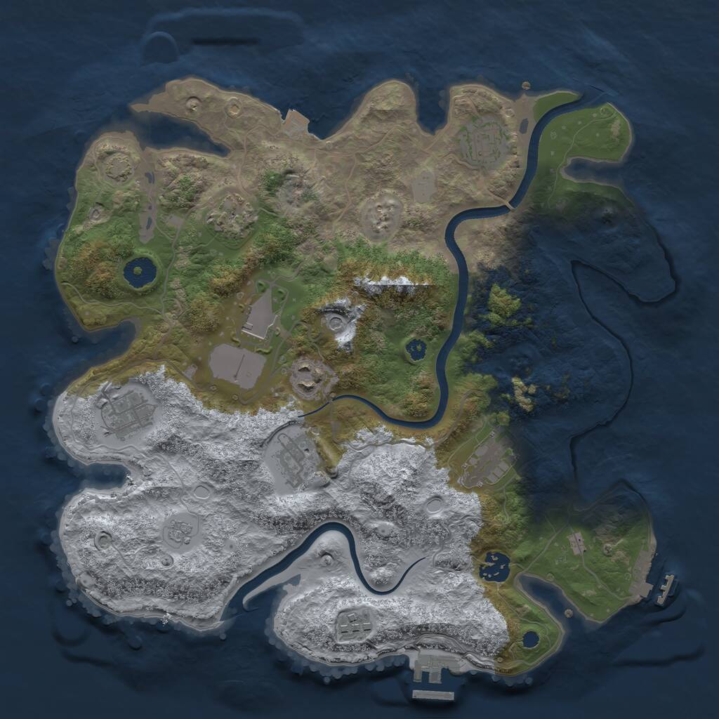 Rust Map: Procedural Map, Size: 3500, Seed: 31123603, 15 Monuments