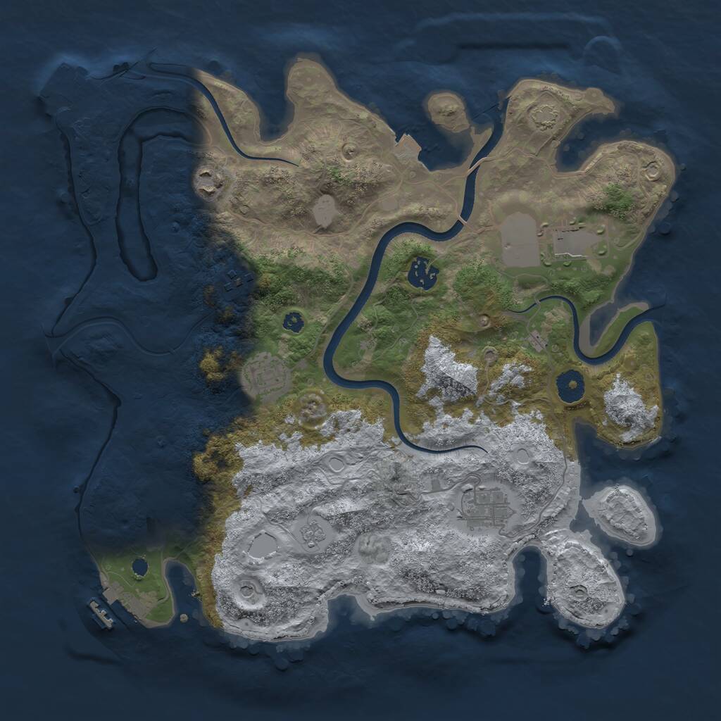 Rust Map: Procedural Map, Size: 3550, Seed: 1547612520, 12 Monuments
