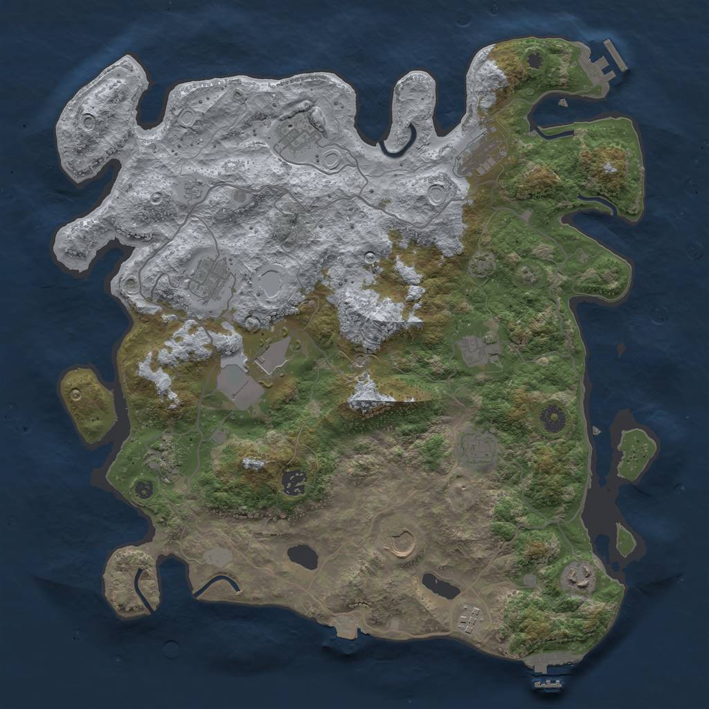 Rust Map: Procedural Map, Size: 4000, Seed: 129434111, 19 Monuments