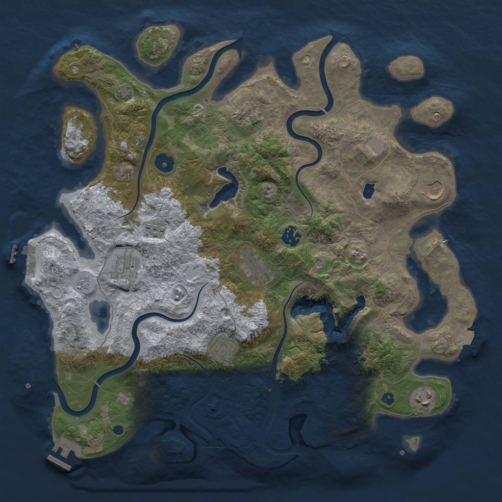 Rust Map: Procedural Map, Size: 4003, Seed: 19686, 14 Monuments