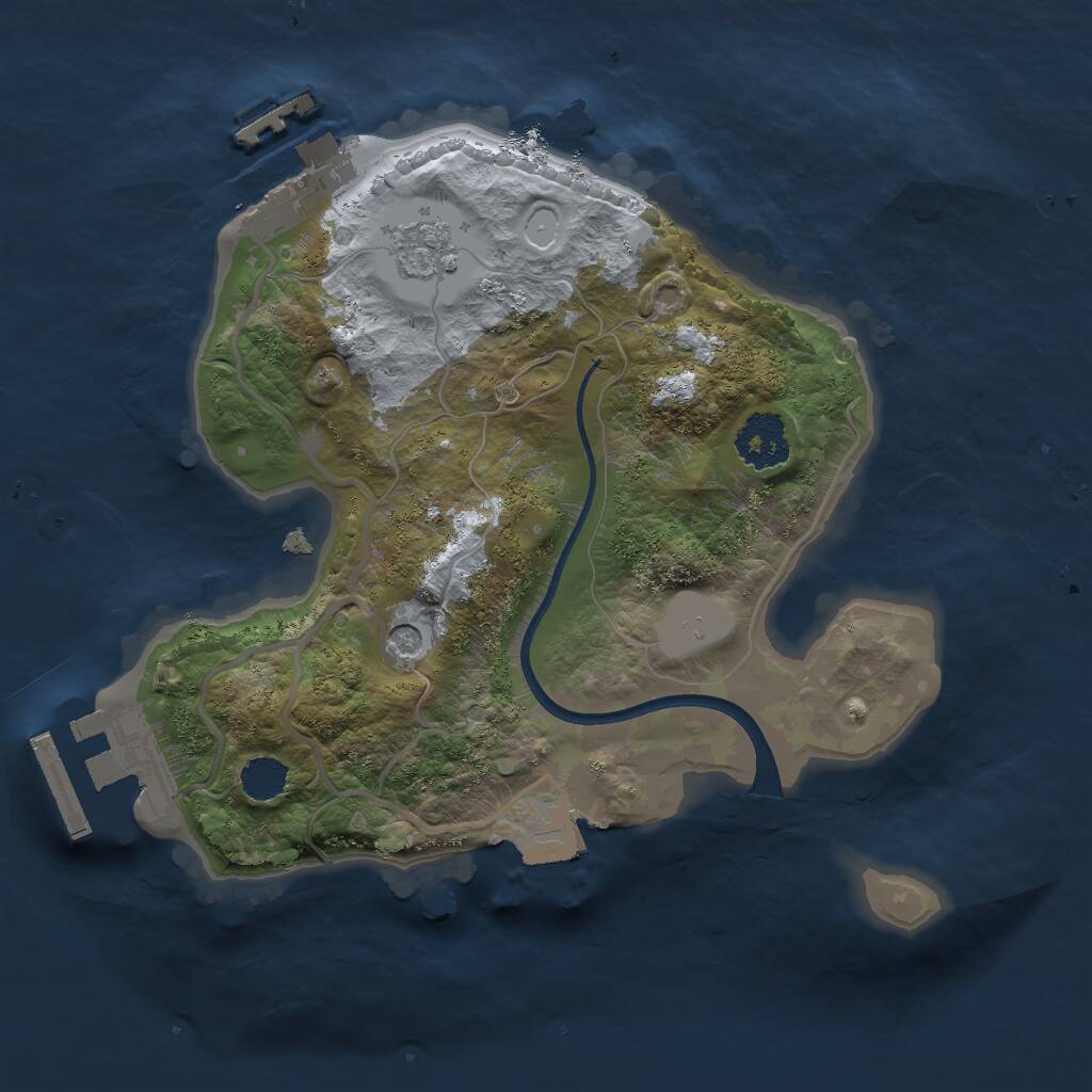 Rust Map: Procedural Map, Size: 2000, Seed: 1234222221, 5 Monuments