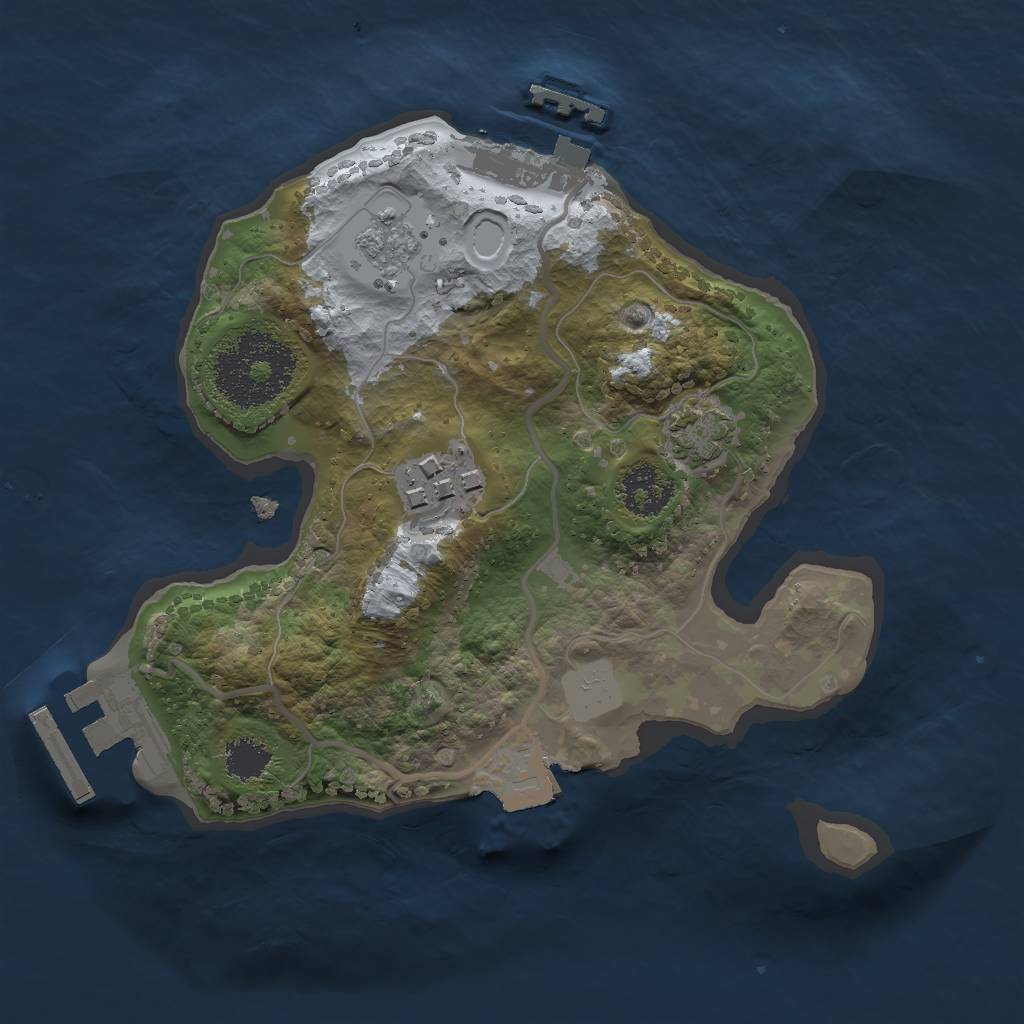 Rust Map: Procedural Map, Size: 2000, Seed: 1234222221, 8 Monuments