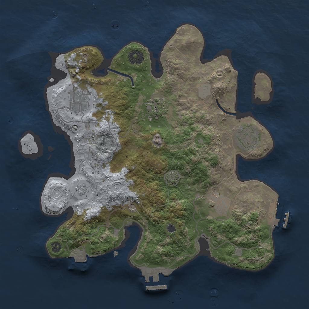 Rust Map: Procedural Map, Size: 3000, Seed: 22651, 12 Monuments