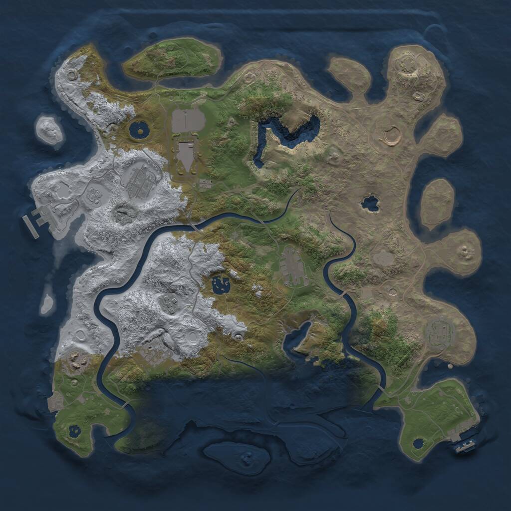 Rust Map: Procedural Map, Size: 4000, Seed: 882730101, 15 Monuments