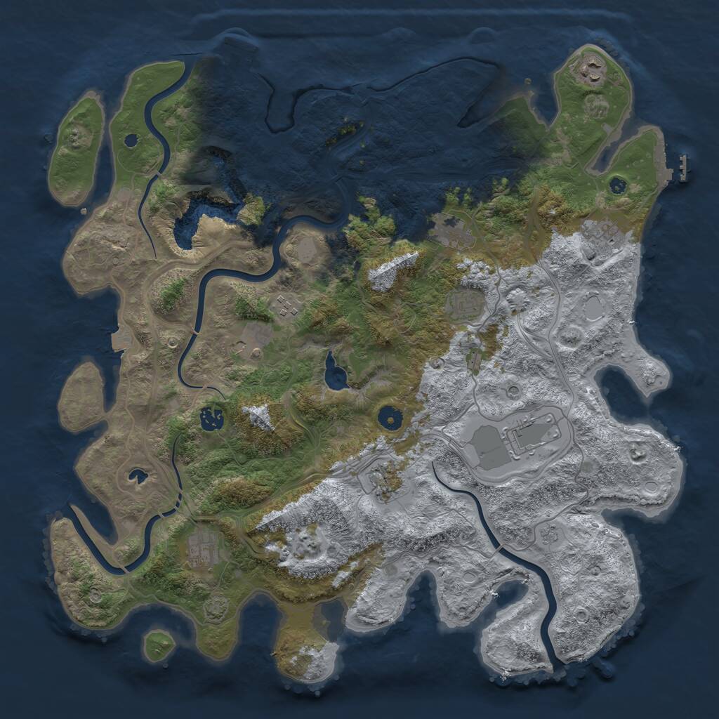 Rust Map: Procedural Map, Size: 4400, Seed: 150820241, 16 Monuments