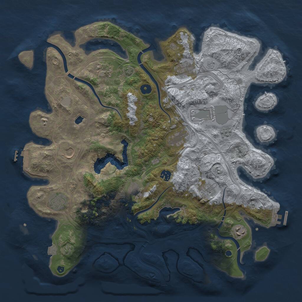 Rust Map: Procedural Map, Size: 4250, Seed: 1901205788, 17 Monuments