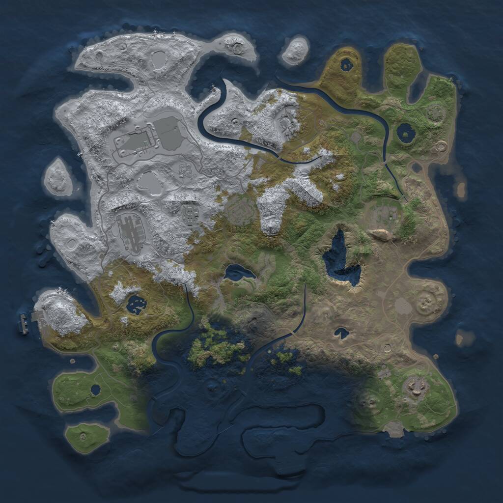 Rust Map: Procedural Map, Size: 4000, Seed: 59671013, 14 Monuments