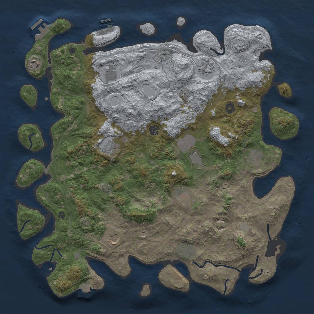 Rust Map: Procedural Map, Size: 4500, Seed: 1608442587, 19 Monuments