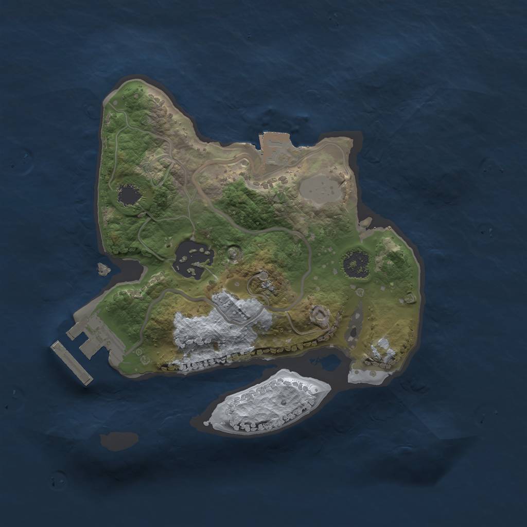 Rust Map: Procedural Map, Size: 2000, Seed: 81624, 5 Monuments