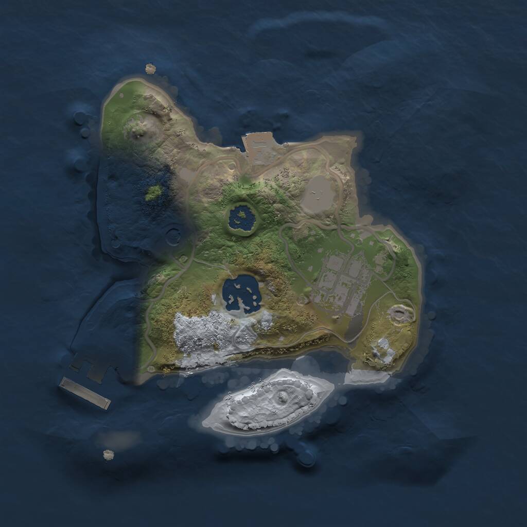 Rust Map: Procedural Map, Size: 2000, Seed: 81624, 5 Monuments