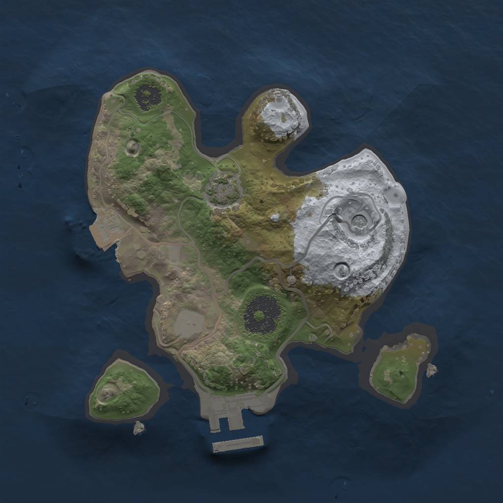 Rust Map: Procedural Map, Size: 2000, Seed: 1276336871, 6 Monuments