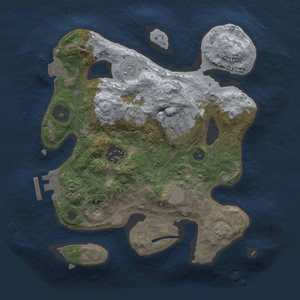 Rust Map: Procedural Map, Size: 2600, Seed: 8058, 9 Monuments