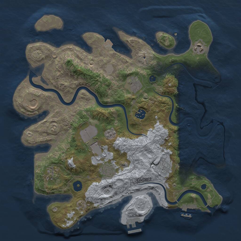 Rust Map: Procedural Map, Size: 3600, Seed: 328043, 15 Monuments