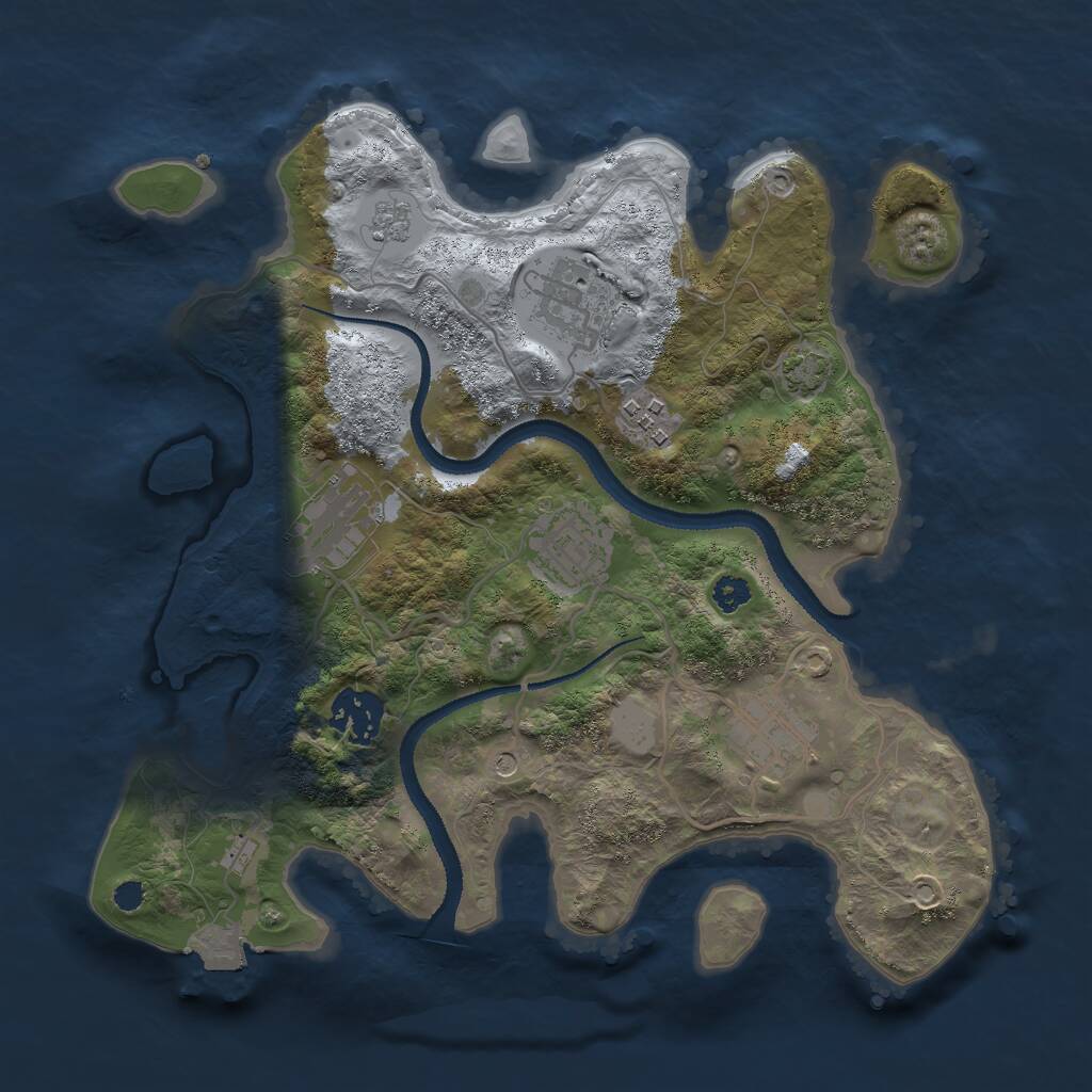 Rust Map: Procedural Map, Size: 3000, Seed: 1636210596, 10 Monuments