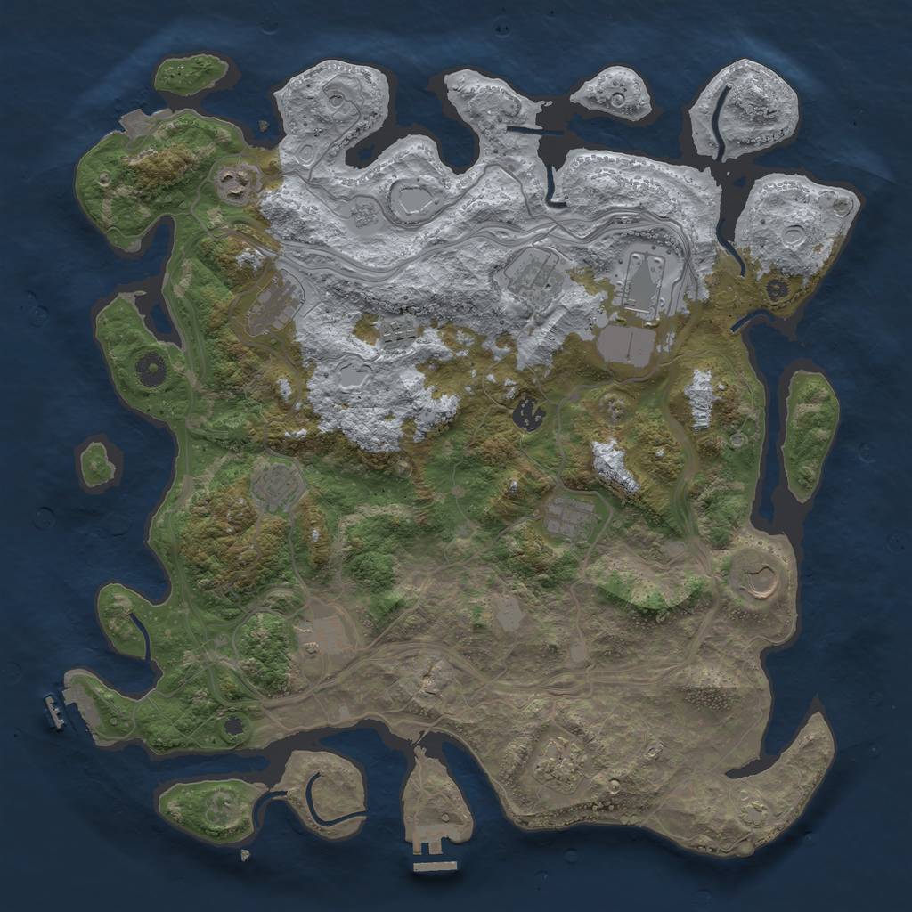 Rust Map: Procedural Map, Size: 4250, Seed: 222485354, 19 Monuments