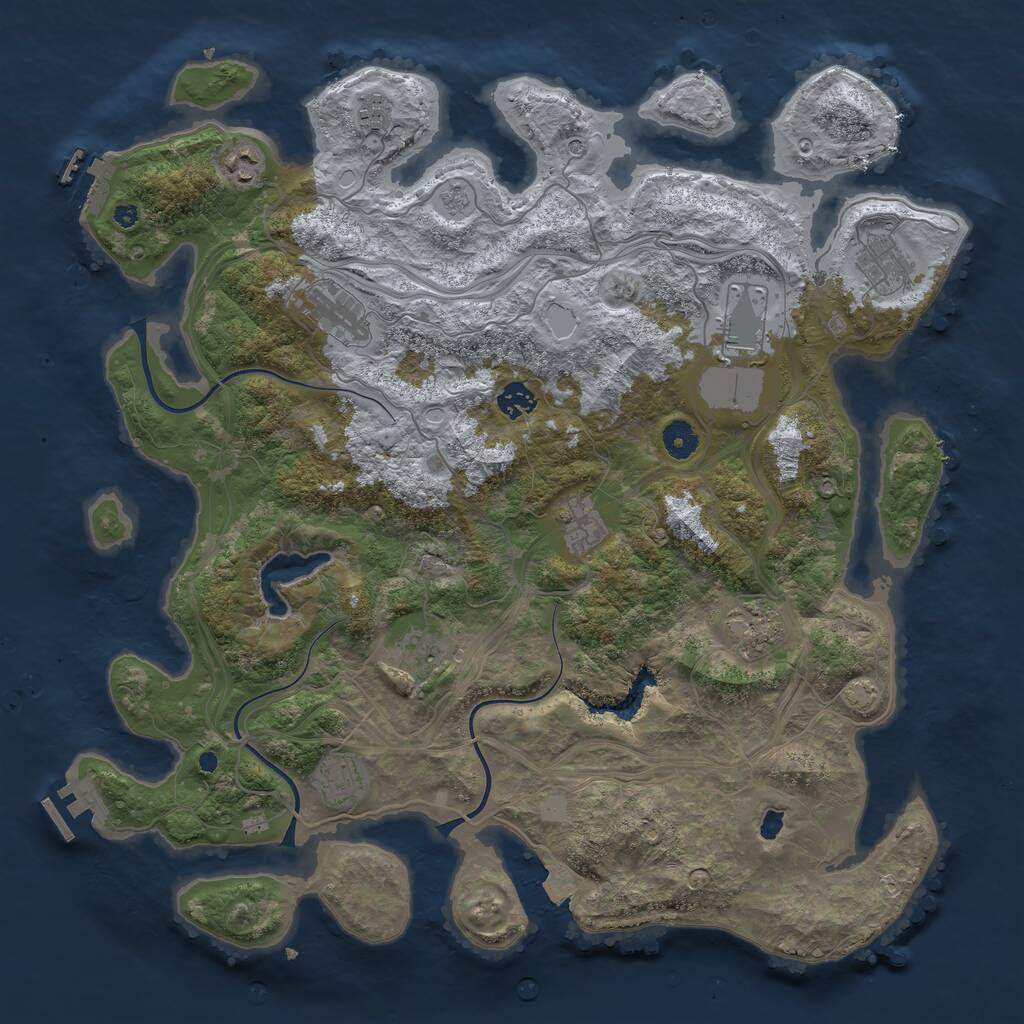 Rust Map: Procedural Map, Size: 4250, Seed: 222485354, 16 Monuments
