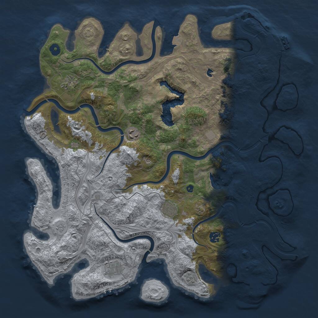 Rust Map: Procedural Map, Size: 4250, Seed: 492824908, 12 Monuments