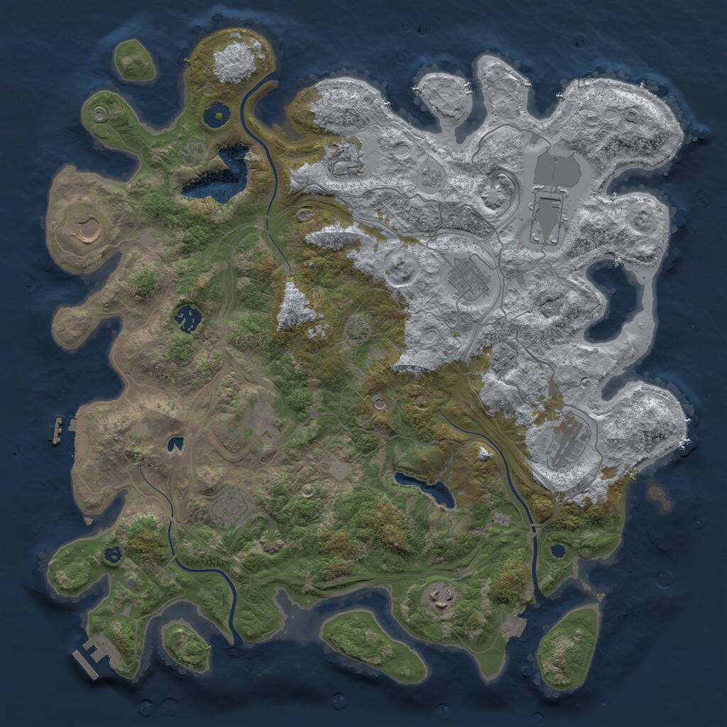 Rust Map: Procedural Map, Size: 4250, Seed: 1924551762, 16 Monuments