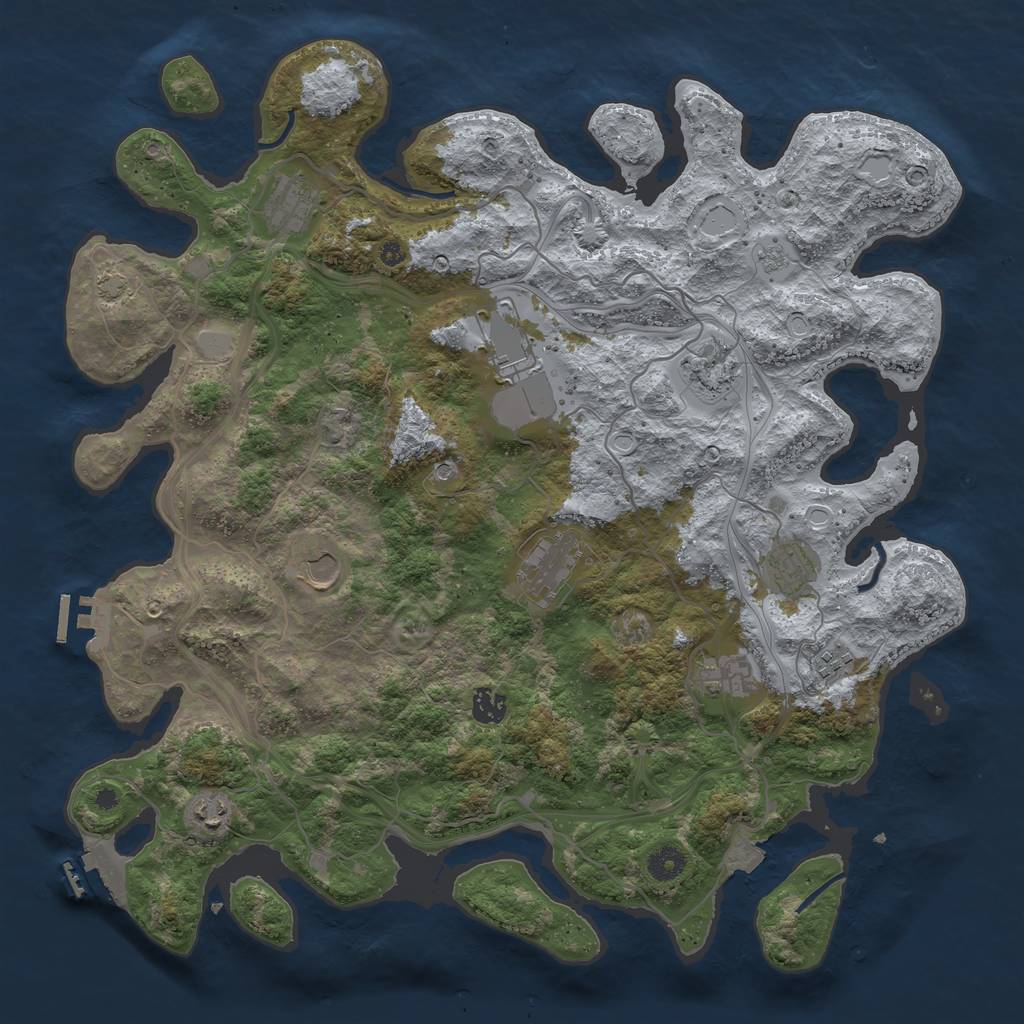 Rust Map: Procedural Map, Size: 4250, Seed: 1924551762, 18 Monuments