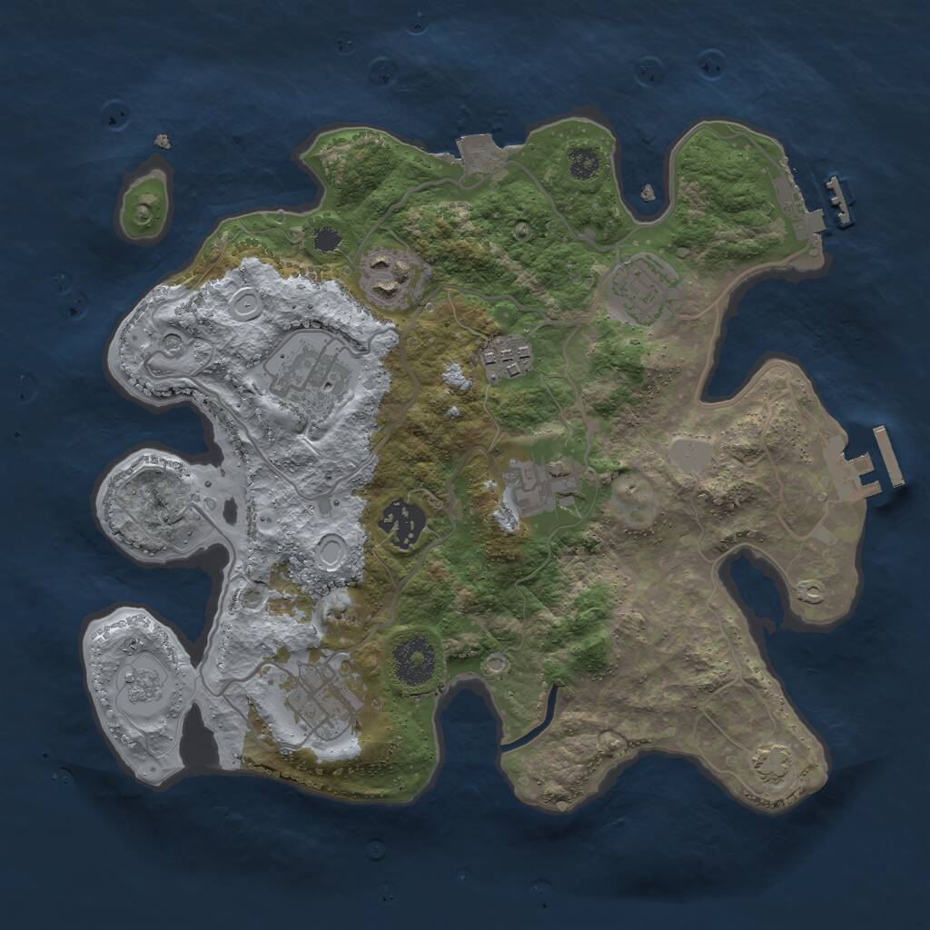 Rust Map: Procedural Map, Size: 3000, Seed: 1493164805, 13 Monuments